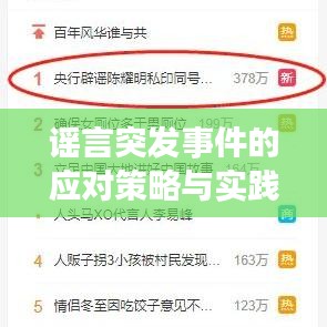 谣言突发事件的应对策略与实践，全面解析应对之道